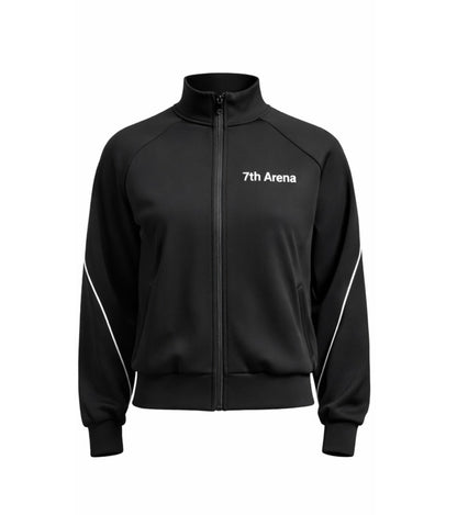 Black jacket with '7th Arena' logo on a white background